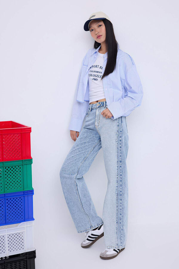 Trendyol Pantal&oacute;n vaquero ancho azul