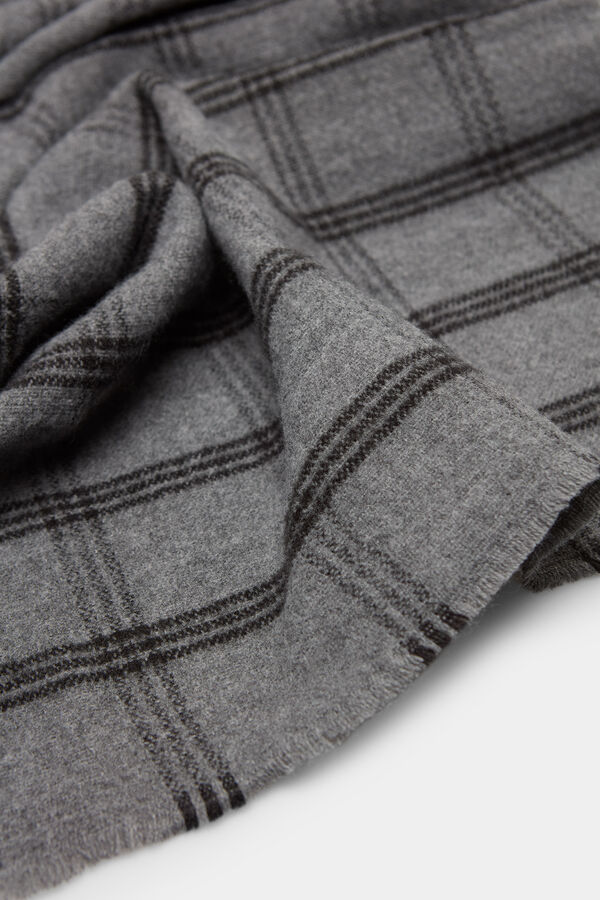 Springfield Grey checkered scarf gray