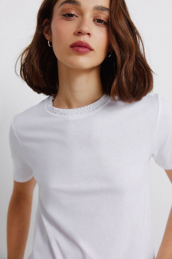 Springfield Studded short sleeve T-shirt white