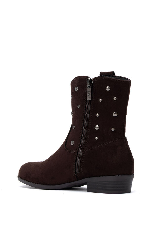 XTI Kids Low heel cowboy ankle boots brown