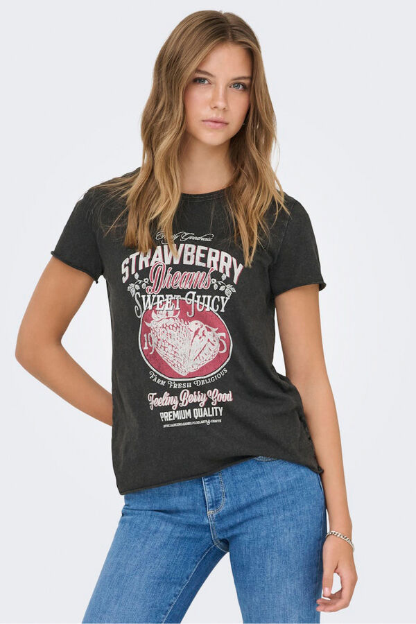 Only Printed short-sleeved T-shirt brown