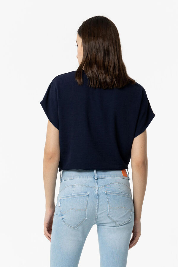 Springfield Wrinkled-effect blouse navy
