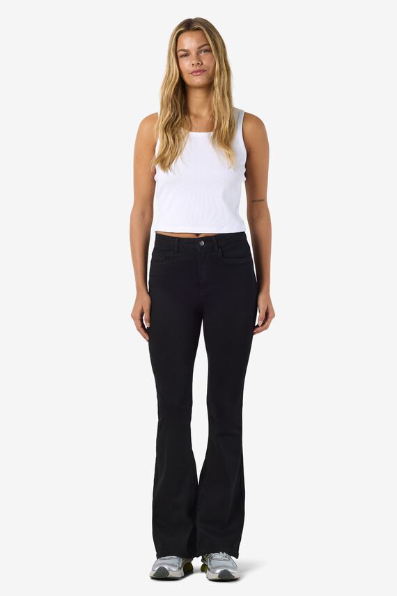 Jeans flare de tiro alto