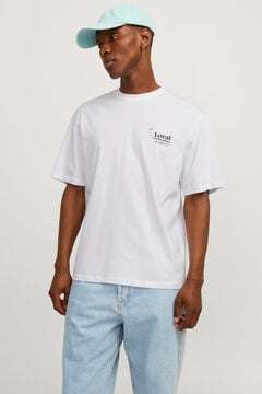 Springfield Locker geschnittenes, bedrucktes T-Shirt Weiß