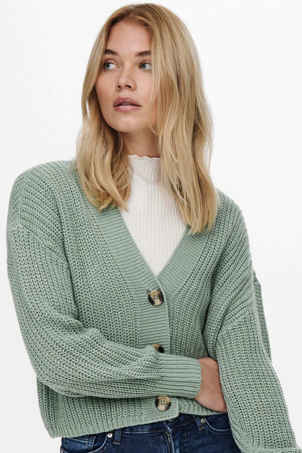 Springfield Short knit cardigan green