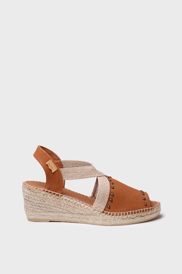 Toni Pons stockings wedge leather espadrille nude
