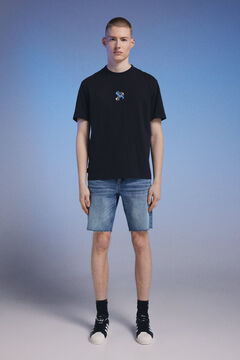 Springfield Pedri x Springfield skinny denim Bermuda shorts bluish
