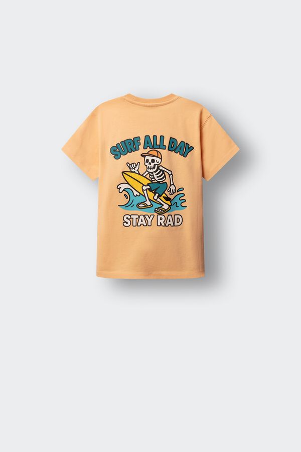 Springfield Kids Camiseta manga corta calavera surf ni&ntilde;o naranja