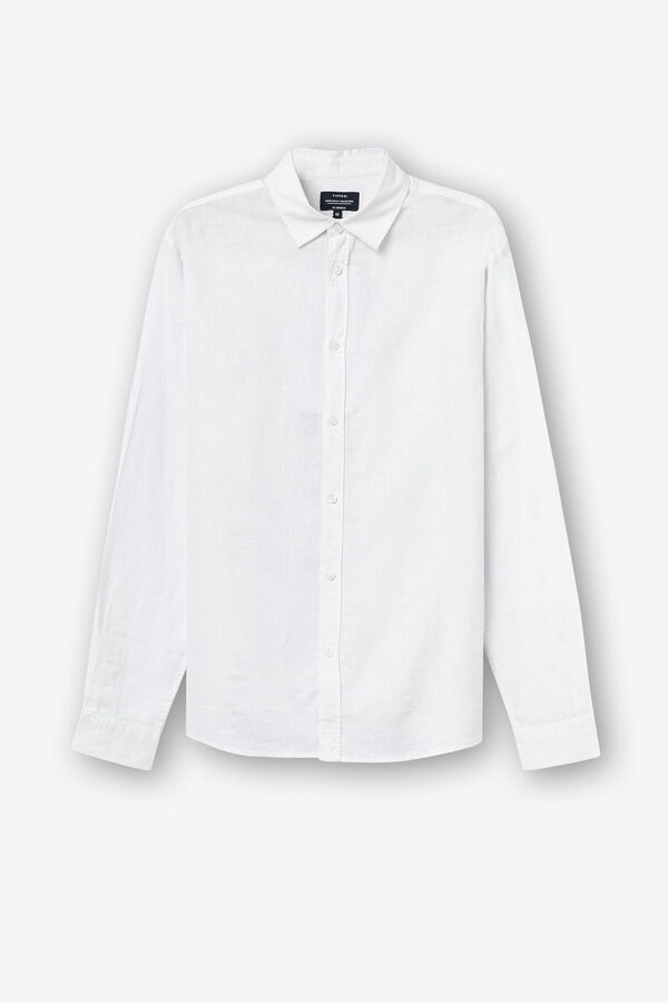 Springfield Camisa Regular Fit Linho branco