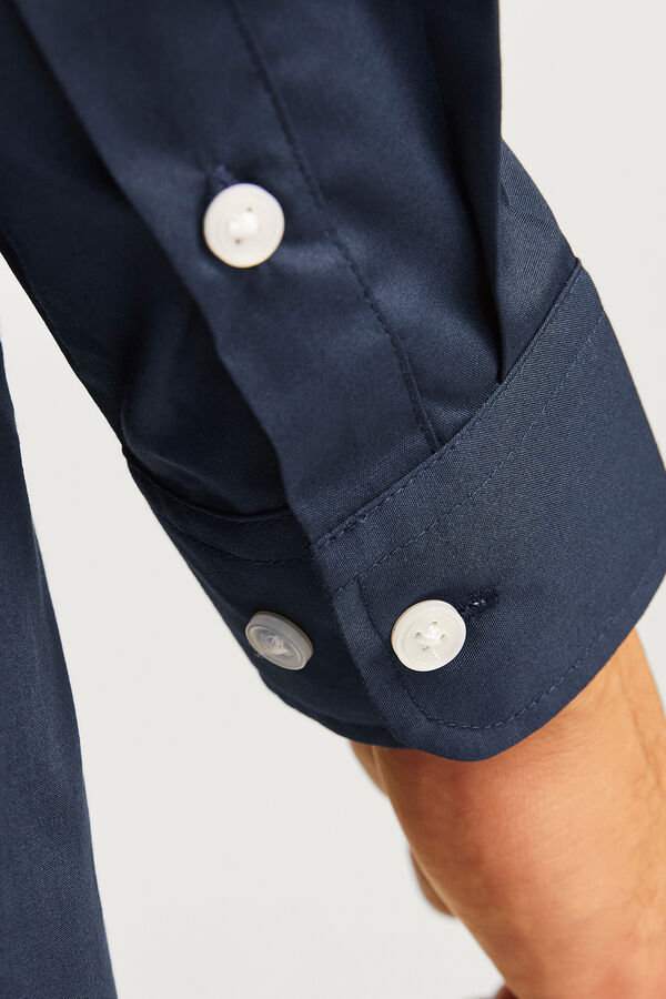 JJ REBEL Schmal geschnittenes, formelles Twill Blau