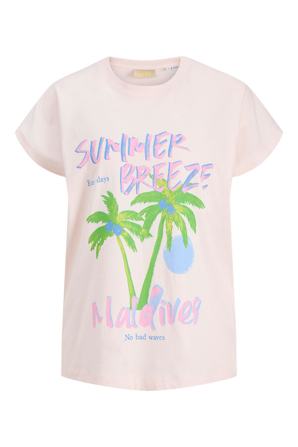 Jack & Jones Camiseta boxy print rosa
