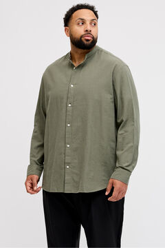 Jack & Jones PLUS Camisa manga larga popel&iacute;n fino