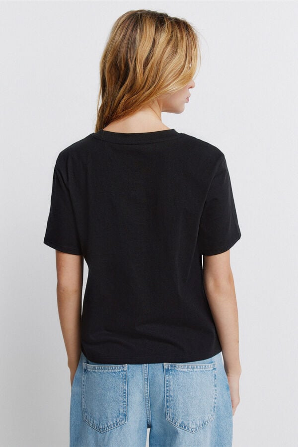 Springfield Cotton basic T-shirt black