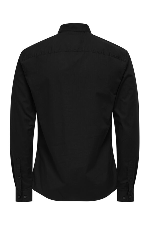 Only & Sons Slim fit 100% cotton men's shirt. black