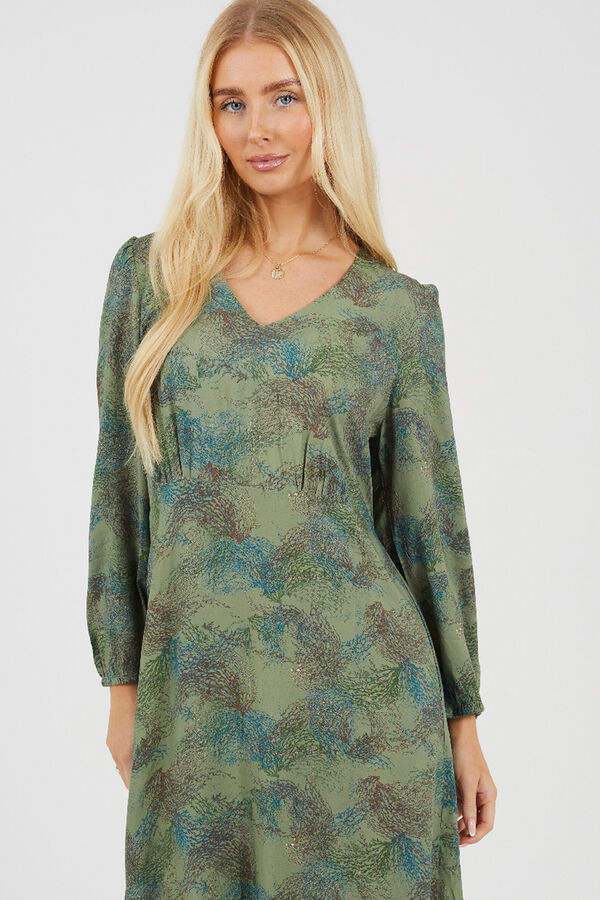 Brave Soul Long print dress green