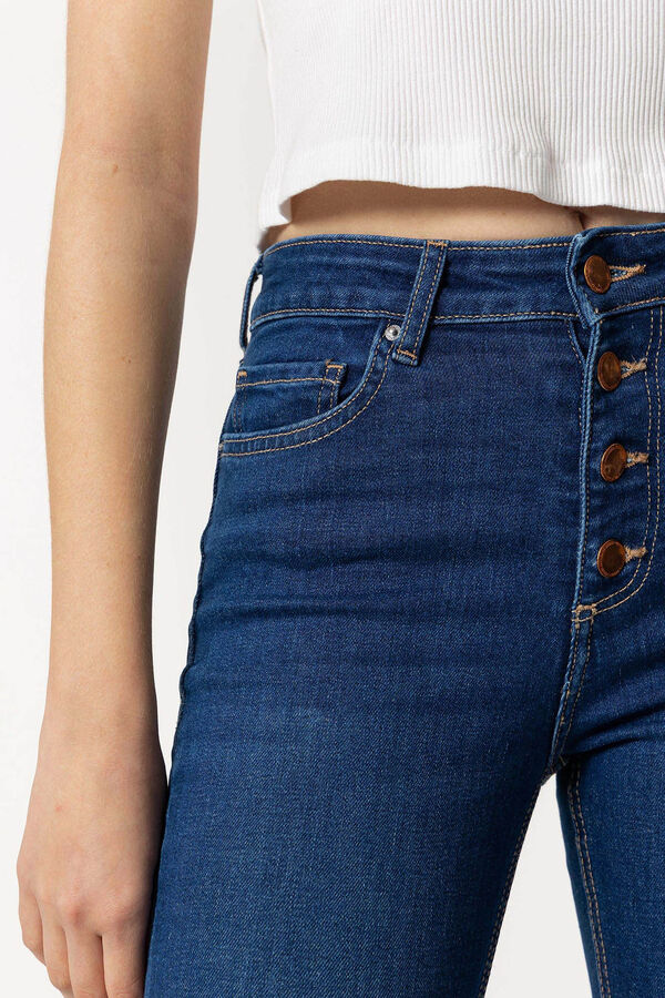 Springfield Jeans Megan Cropped Flare Tiro Alto azul medio