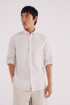 Springfield Camisa cotton slub rayas