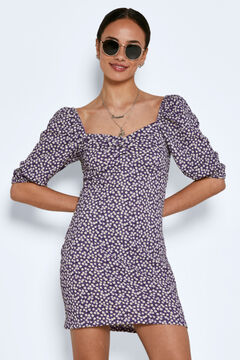 Springfield Short dress with 3/4 length sleeves purple