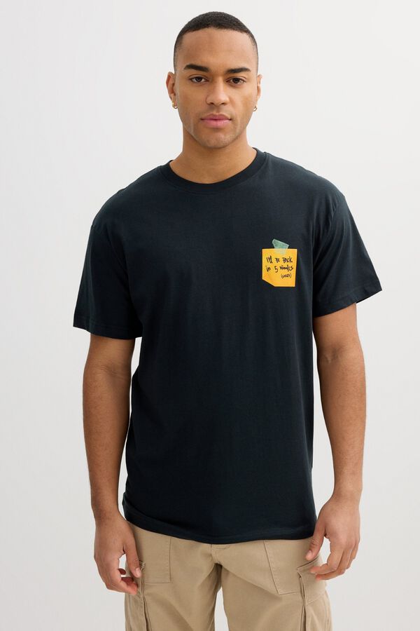 Inside T-shirt com bolso cinzento