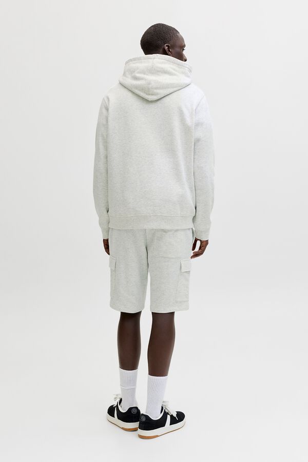 Jack & Jones Regular fit fleece cargo Bermuda shorts white