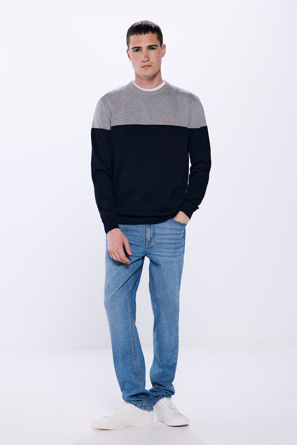 Springfield Jednostavni džemper sa blokovima boja mornarskoplava