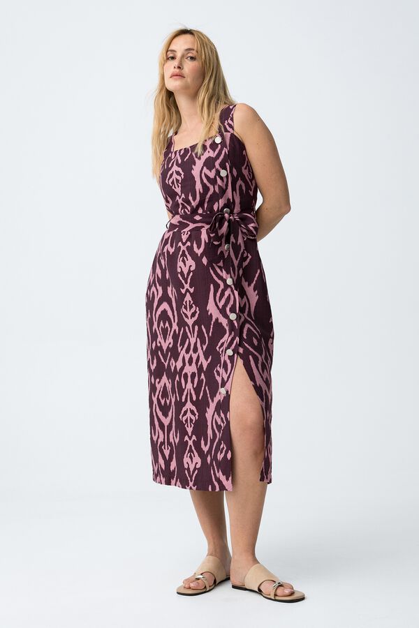 Tiffosi Vestido slim estampado burdeos