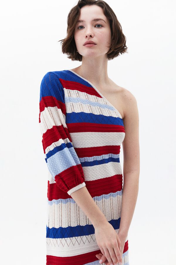 Oxxo Vestido midi asim&eacute;trico rojo