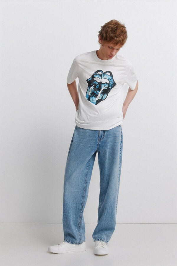 Springfield Rolling Stones T-shirt beige