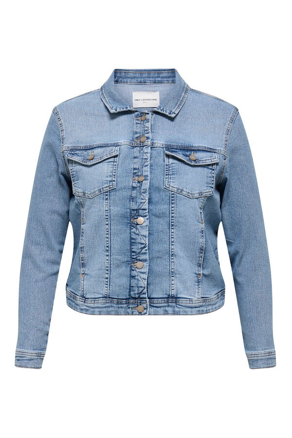 Only Carmakoma Chaqueta vaquera bolsillos talla grande azul