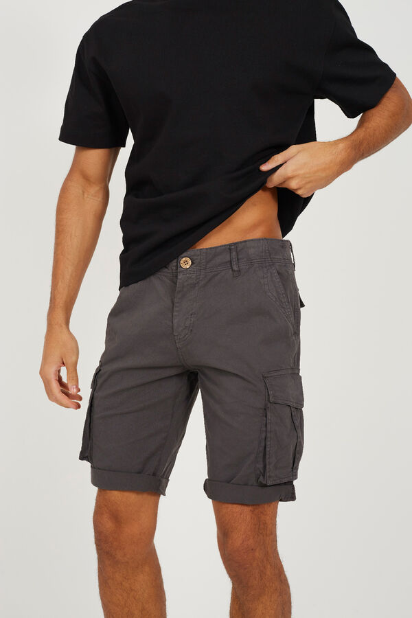 Brave Soul Short cargo con siete bolsillos gris