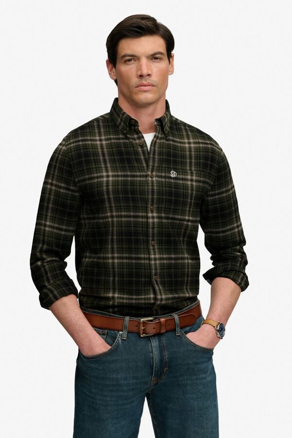 Superdry Plaid long sleeve shirt green