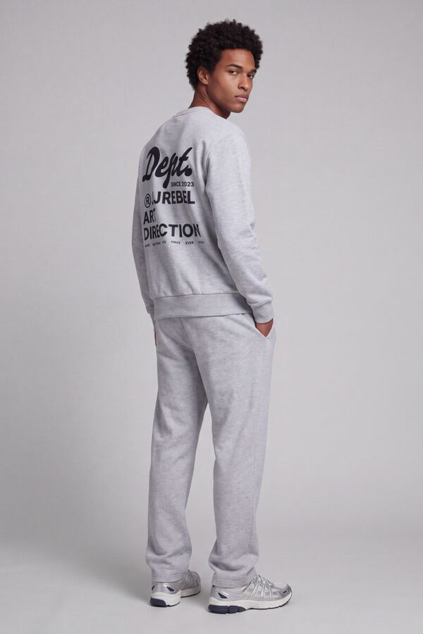 JJ REBEL Sweatshirt em algod&atilde;o cinzento