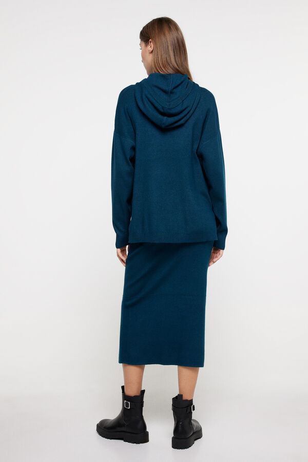 Springfield Knit midi skirt with front slit mallow