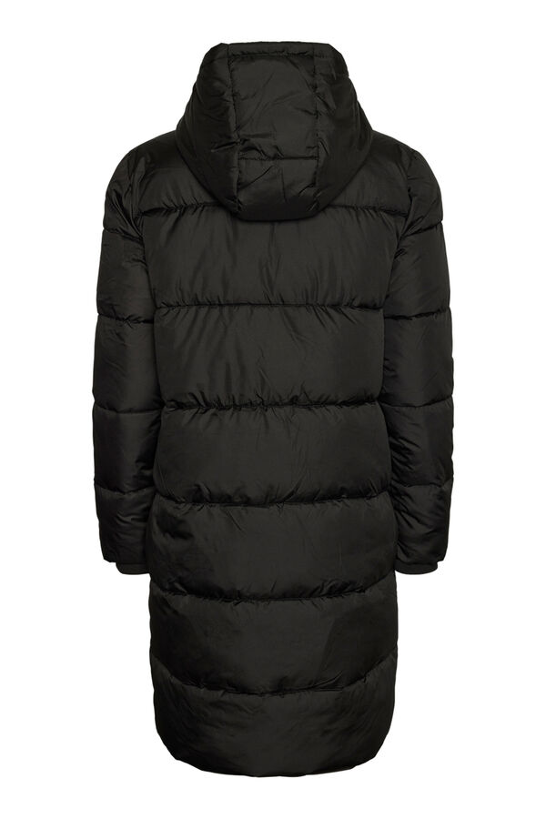 Pieces Casaco Sobretudo com capuz e bolsos preto