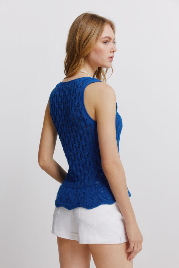 Springfield Ruffle jersey vest top brown