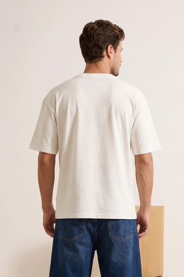 Trendyol Camiseta oversize manga corta beige