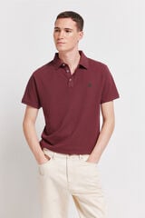 Springfield Piqu&eacute; contrast cuff slim fit polo shirt printed