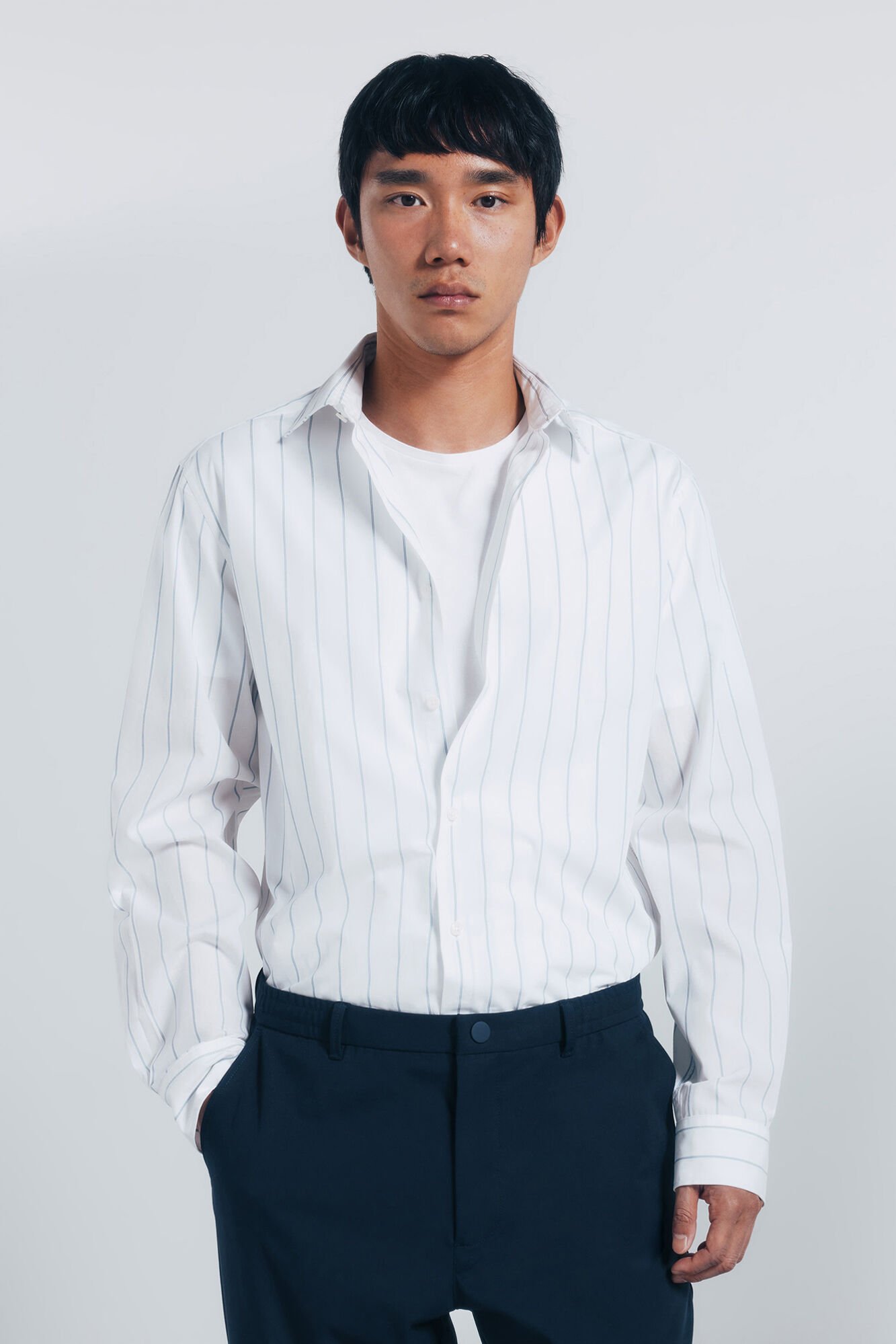 Springfield Striped poplin T-shirt