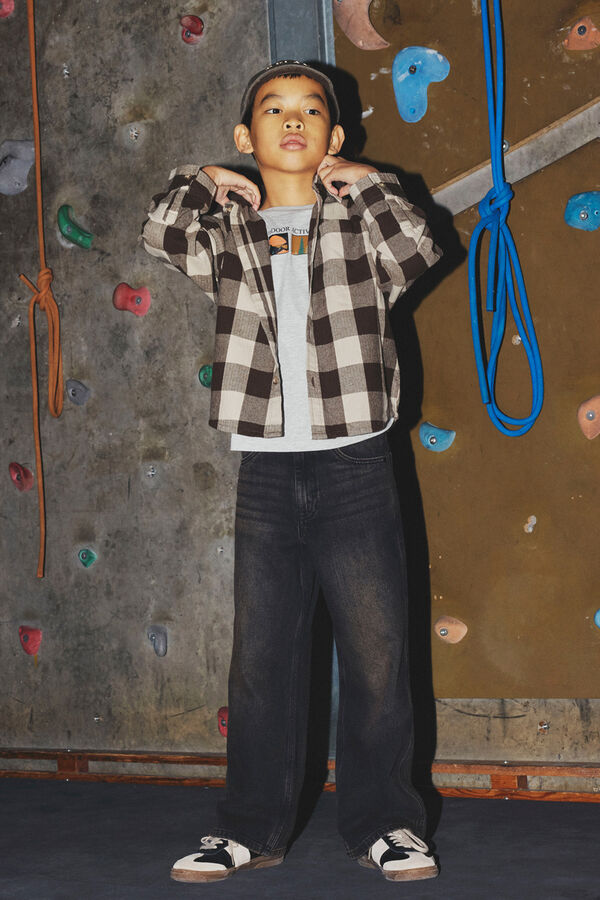 Name It Sobrecamisa com capuz para menino castanho