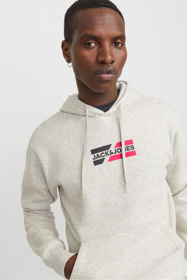 Jack & Jones Sudadera logo frontal blanco