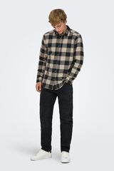 Only & Sons Men's long sleeve sleeved checkered shirt blue