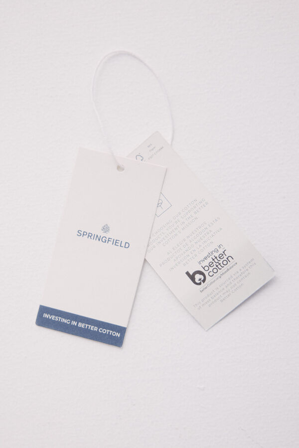 Springfield short sleeve sleeved linen shirt blue