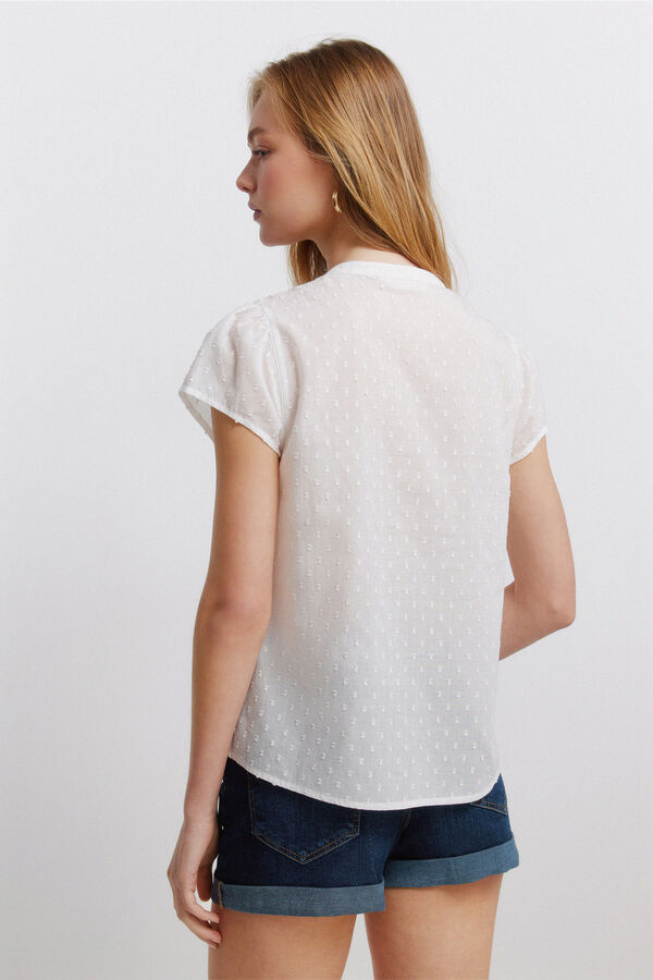 Springfield Oxford lace blouse beige