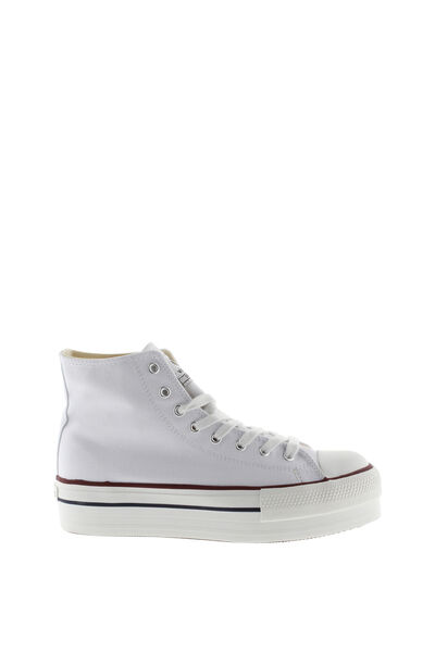 Springfield Double Platform canvas high-top sneakers white