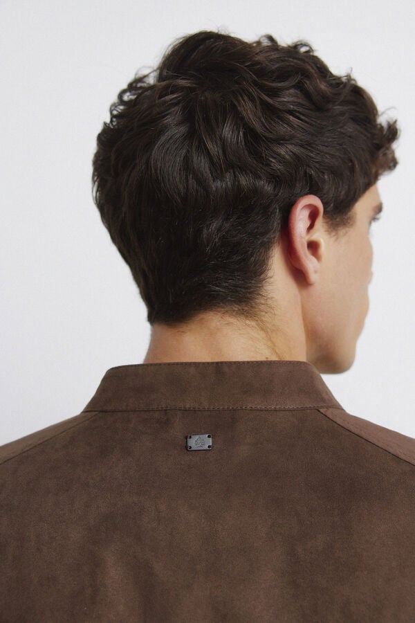 Springfield Suede-effect jacket nude