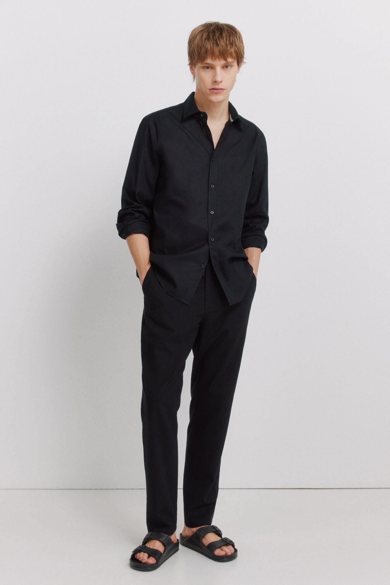 Springfield Linen comfort fit chinos