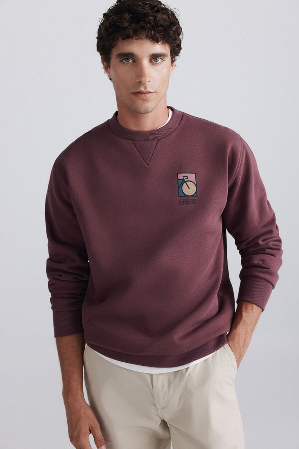 Springfield Crew neck cycling sweatshirt red