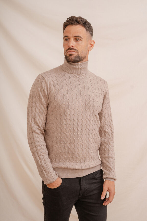 Celopman Turtleneck Knotted Sweater gris