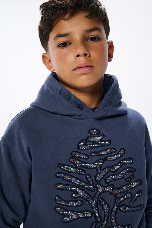 Springfield Sudadera Arbol niño azul medio