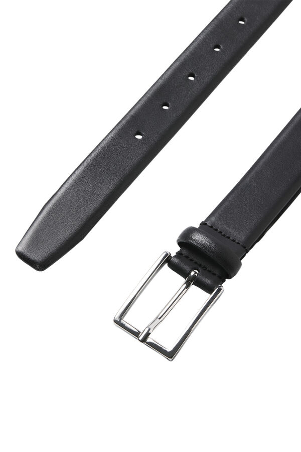 Jack & Jones Cinto de couro cl&aacute;ssico preto